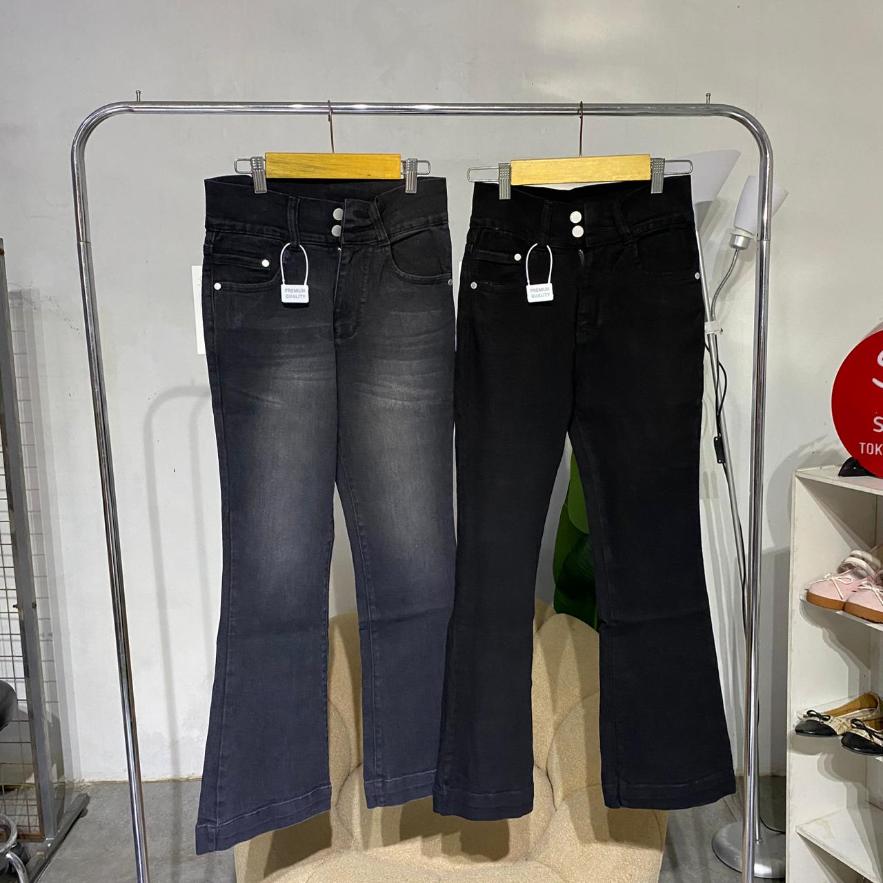 Celana jeans  wanita cutbray petite aspal 27-30
