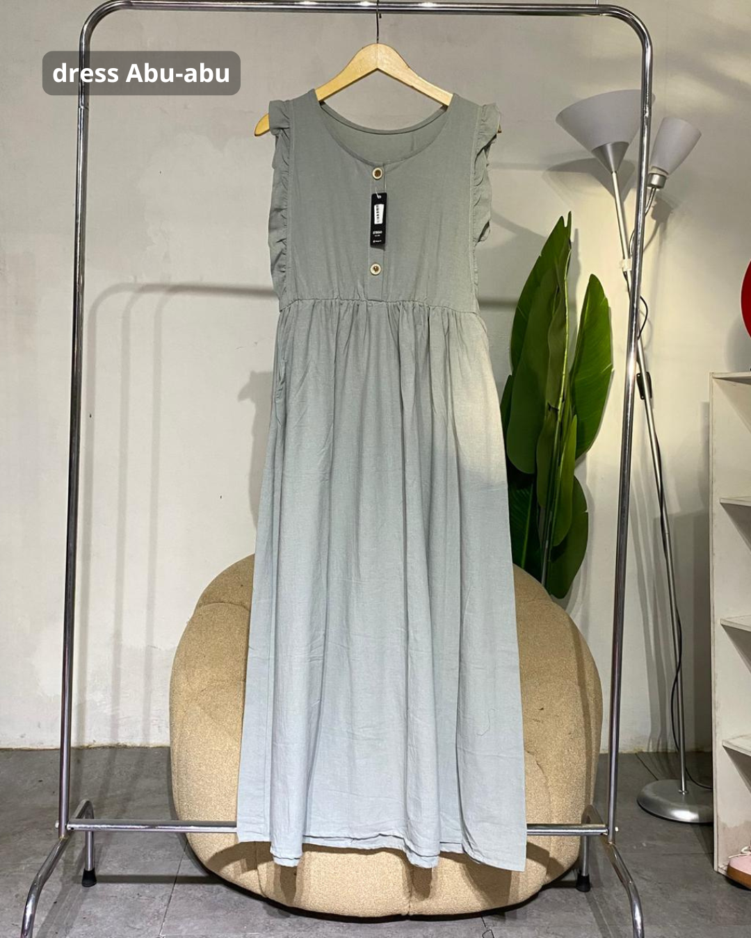 Dress wanita jumpsuit overal linen angle 02