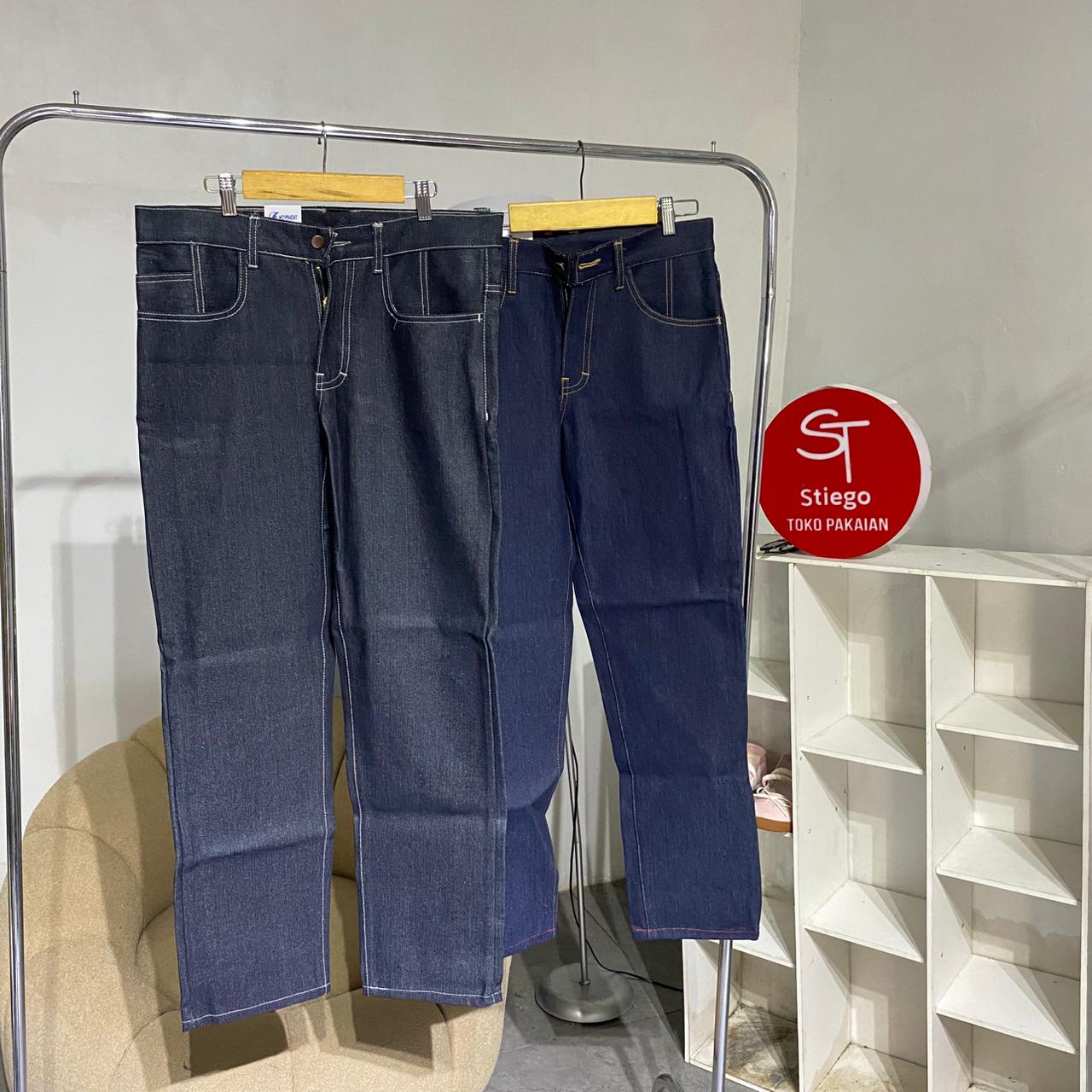 Celana pria denim raw denim selvedge 14oz  basic