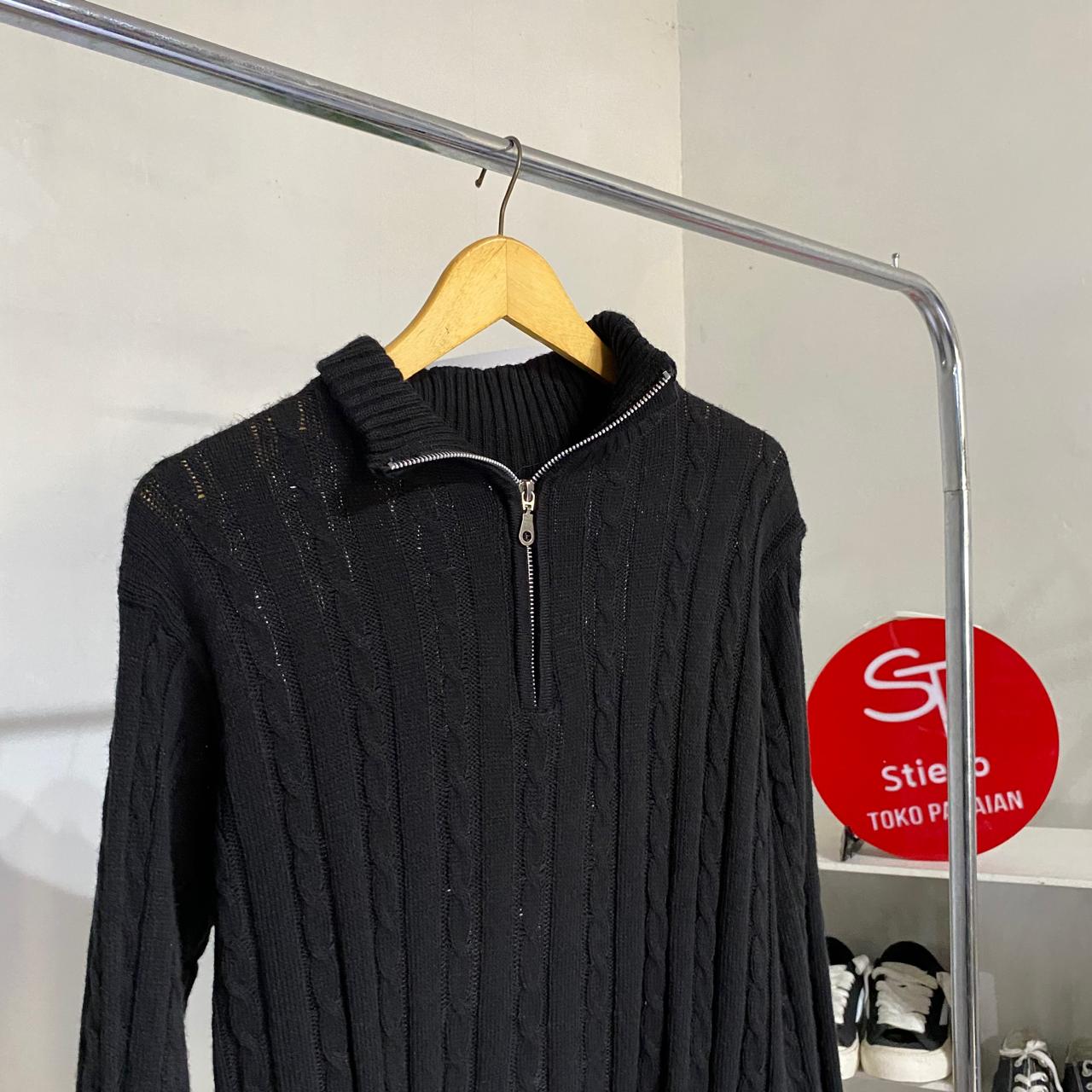 Sweater Rajut Knit Outer FELIX Bahan Tebal Half Zipper Kerah Tinggi Premium