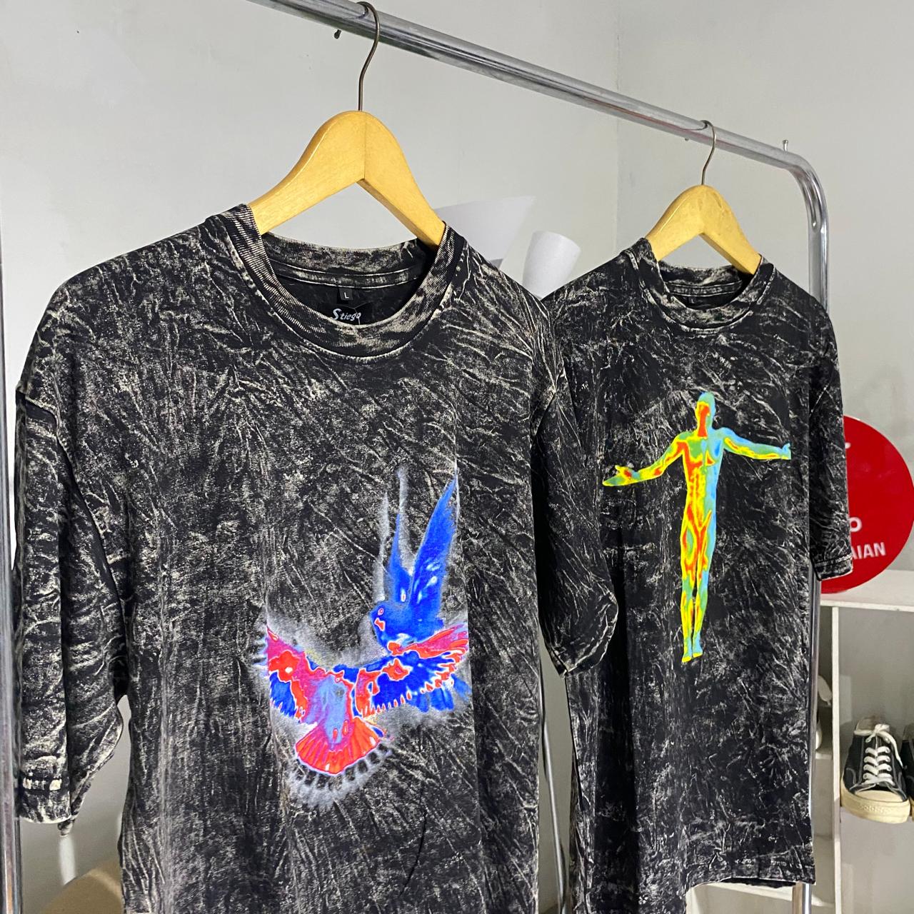 Kaos washed oversize pria lengan pendek