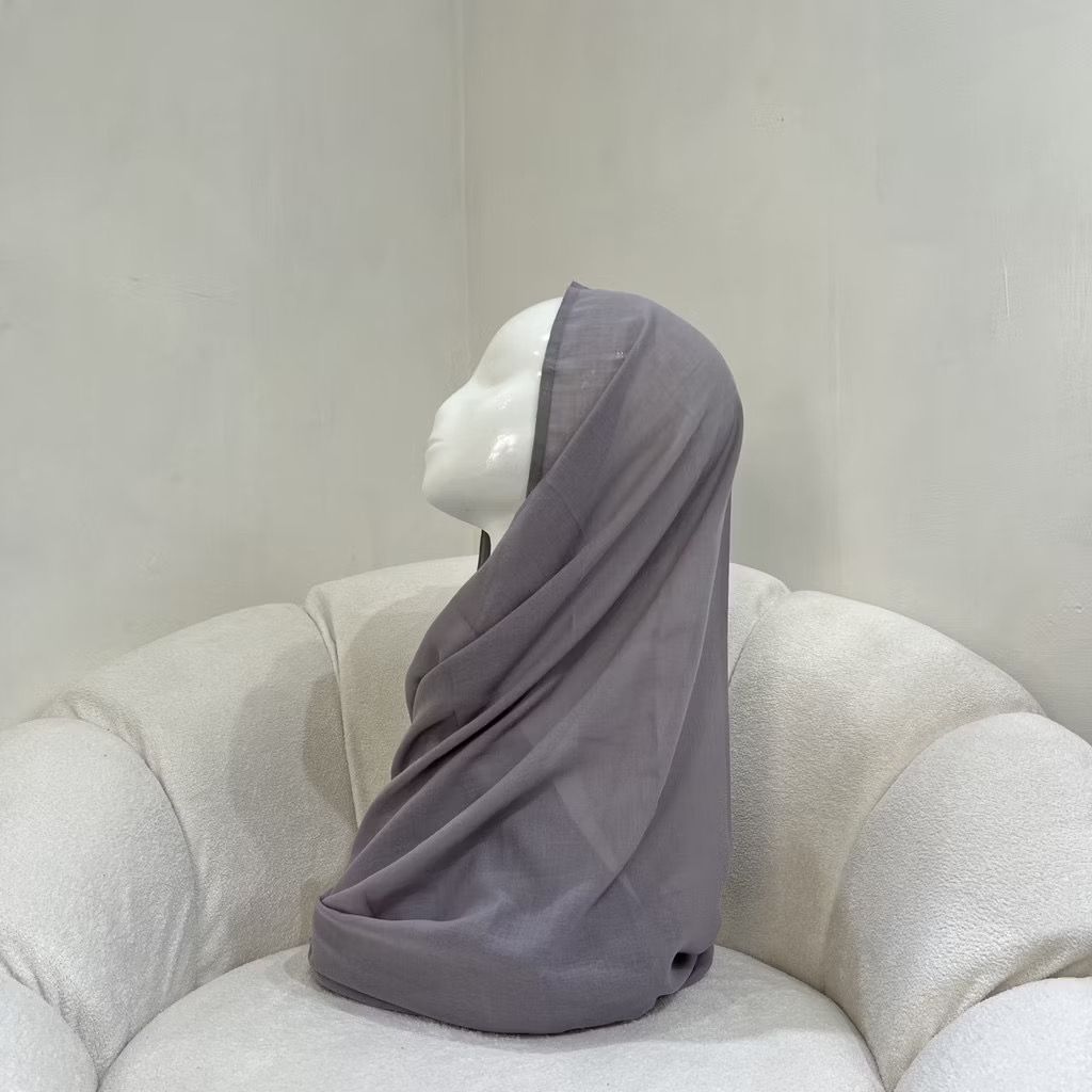 Hijab wanita Pashmina Voile Arabian Double Stitch