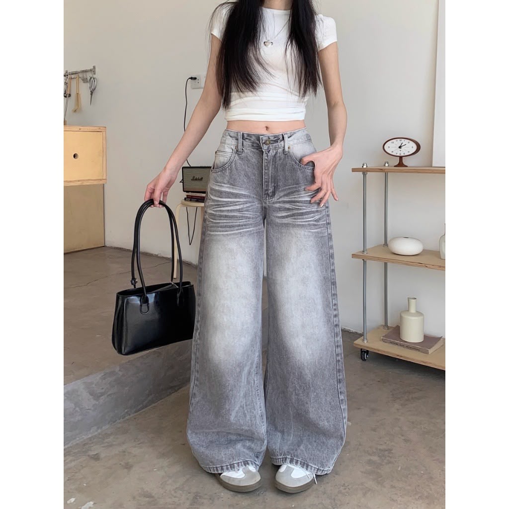 Lulu jens Celana Panjang jeans Wanita abu abu