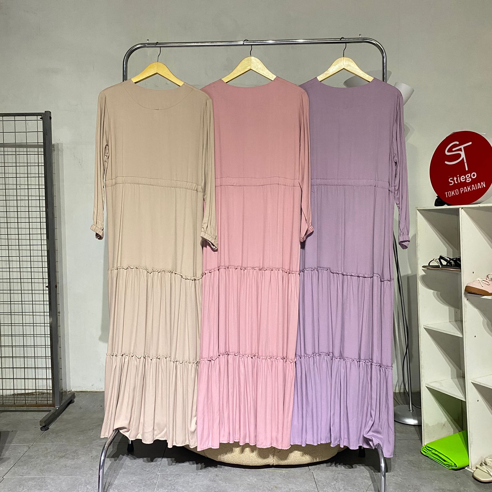 Gamis wanita Rayon  polos