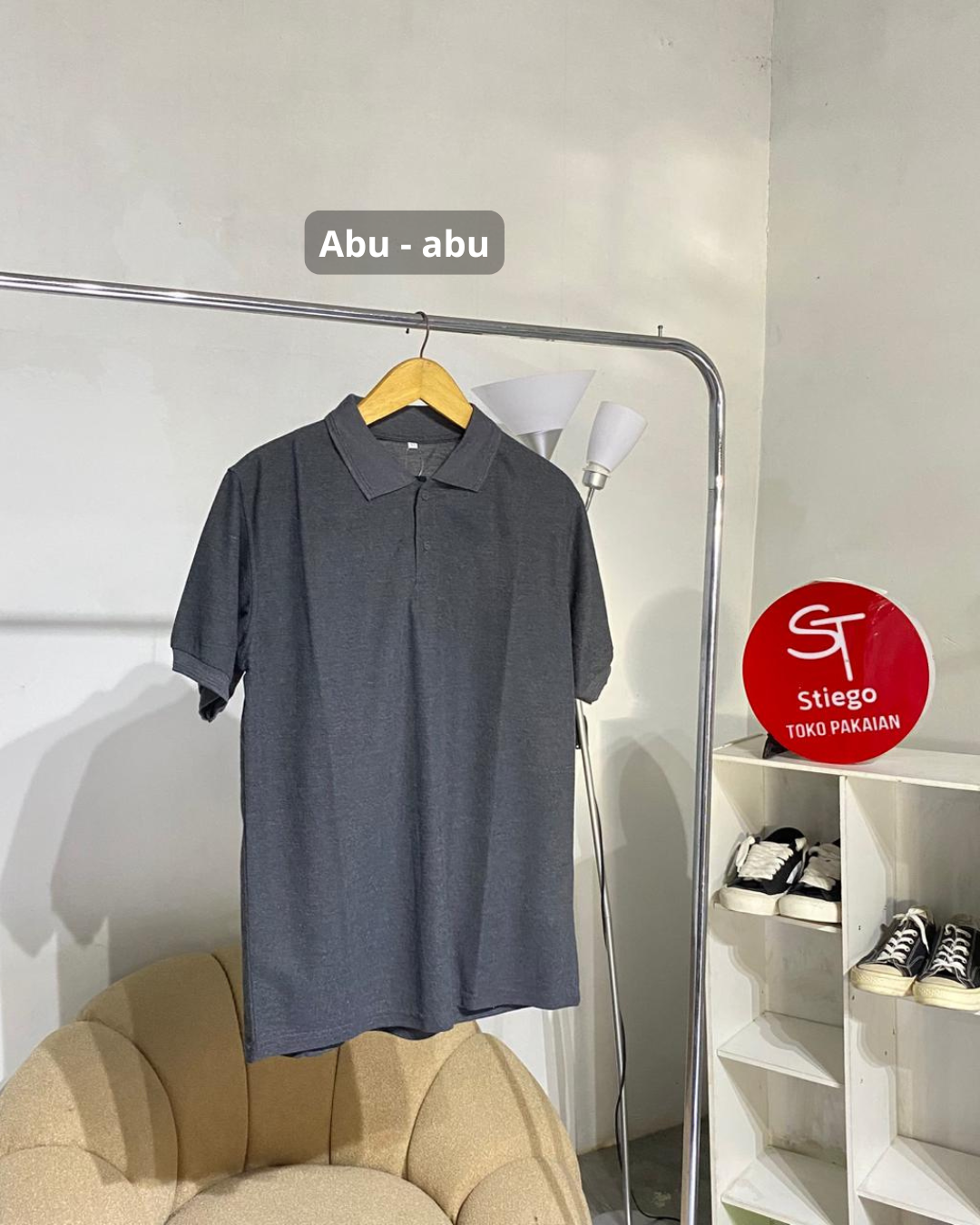 Atasan kaos polo rambidend pria lengan pendek