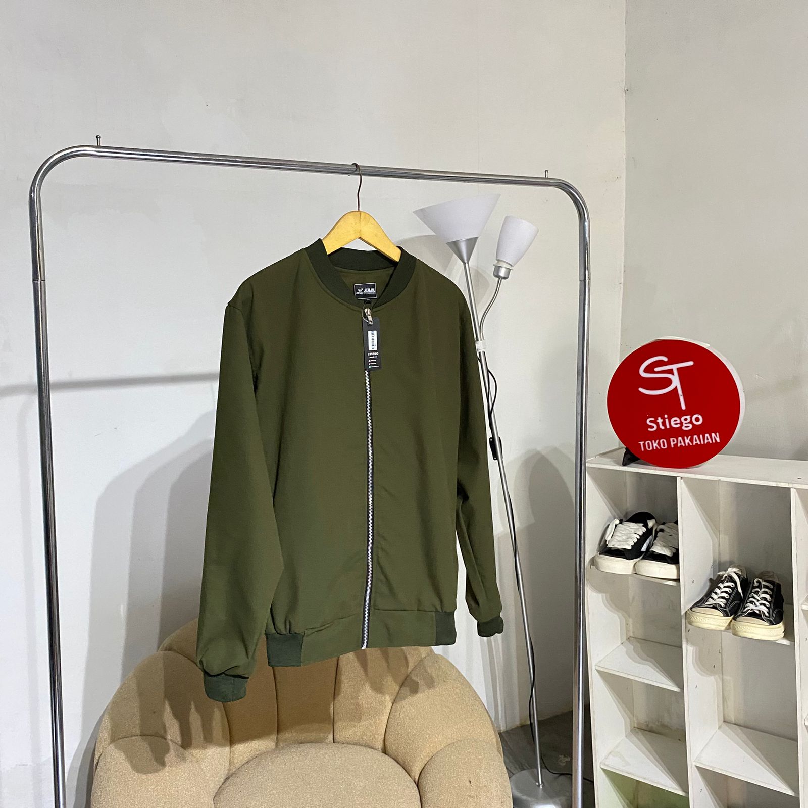 Jacket Bomber Pria Canvas