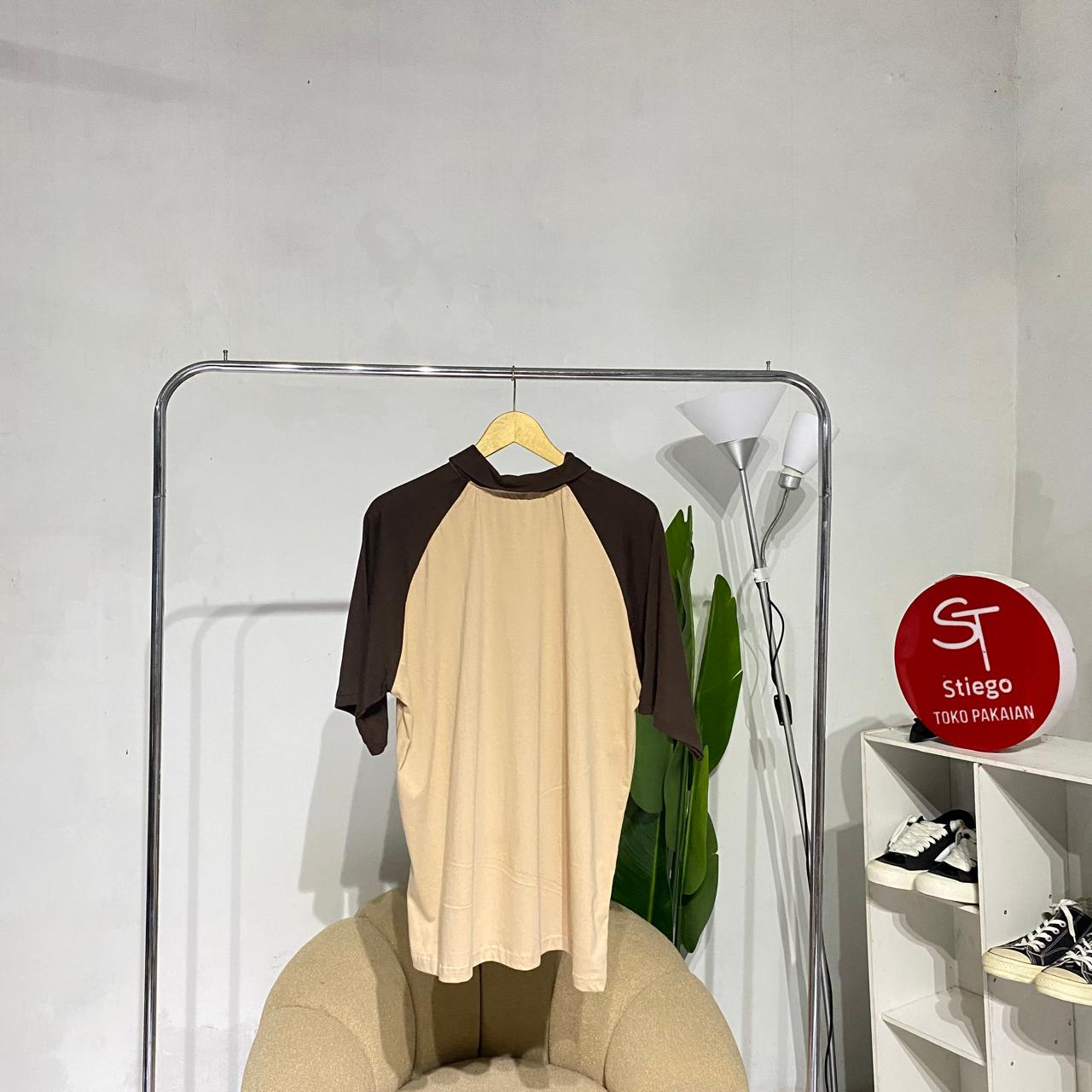 Stiego Oversize Shirt Stiego Raglan Atasan Lengan Pendek Polo T Shirts