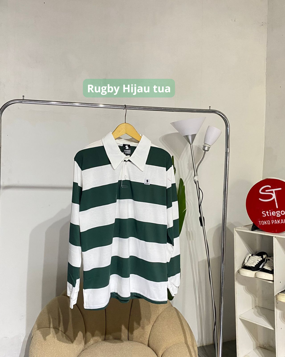 Stiego Rugby Tshirt  Polo Kaos Kerah Wanita  Lengan Panjang