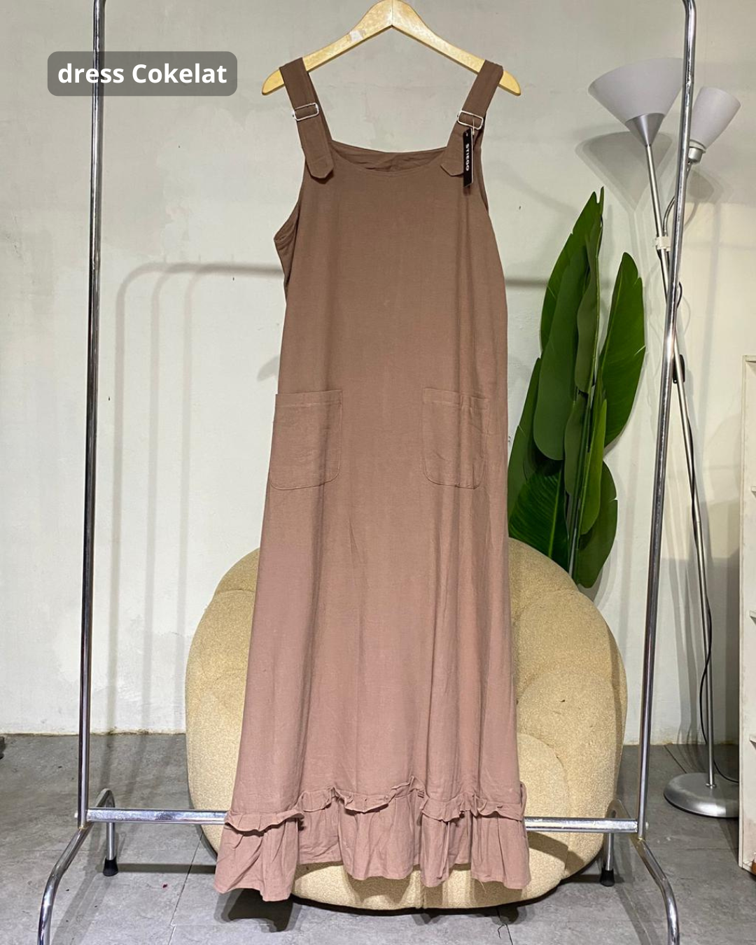 Dres wanita jumpsuit overal linen angle 07
