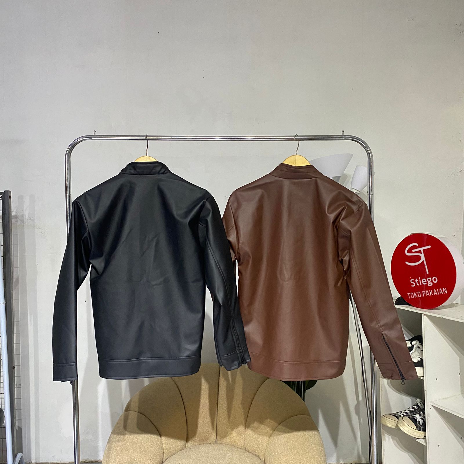 jaket semi kulit pria M-L