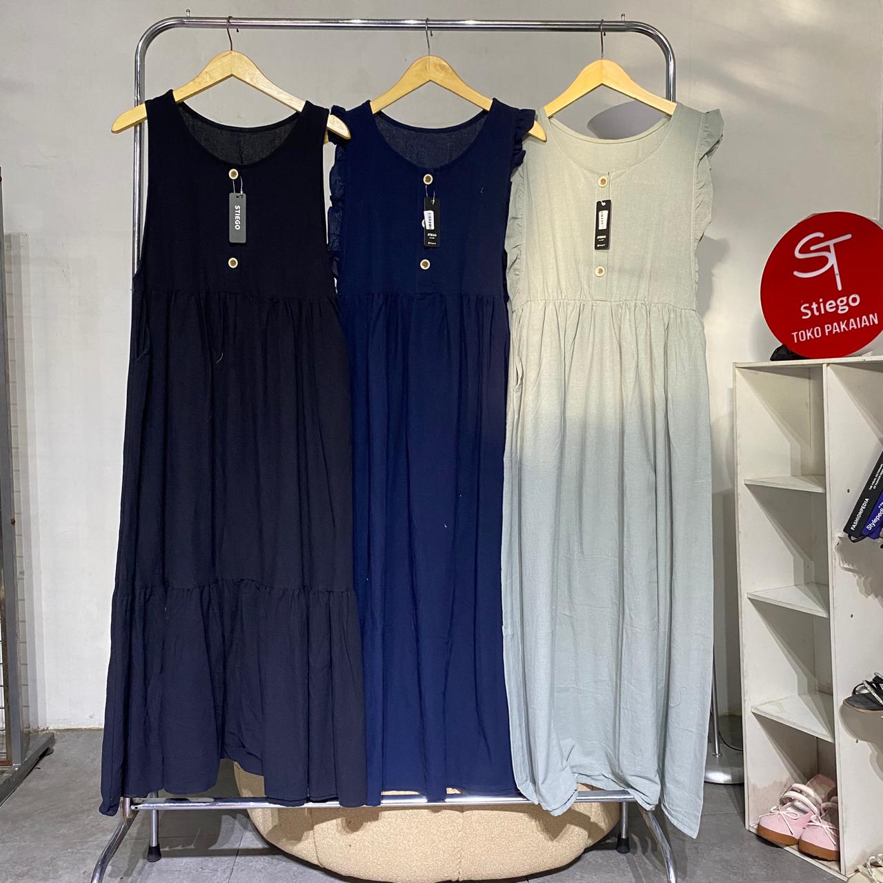 Dress wanita jumpsuit overal linen angle 02