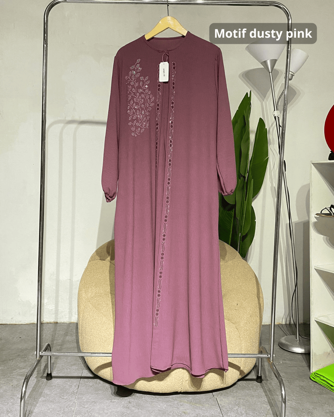 Gamis wanita Rompi bunga crinkle