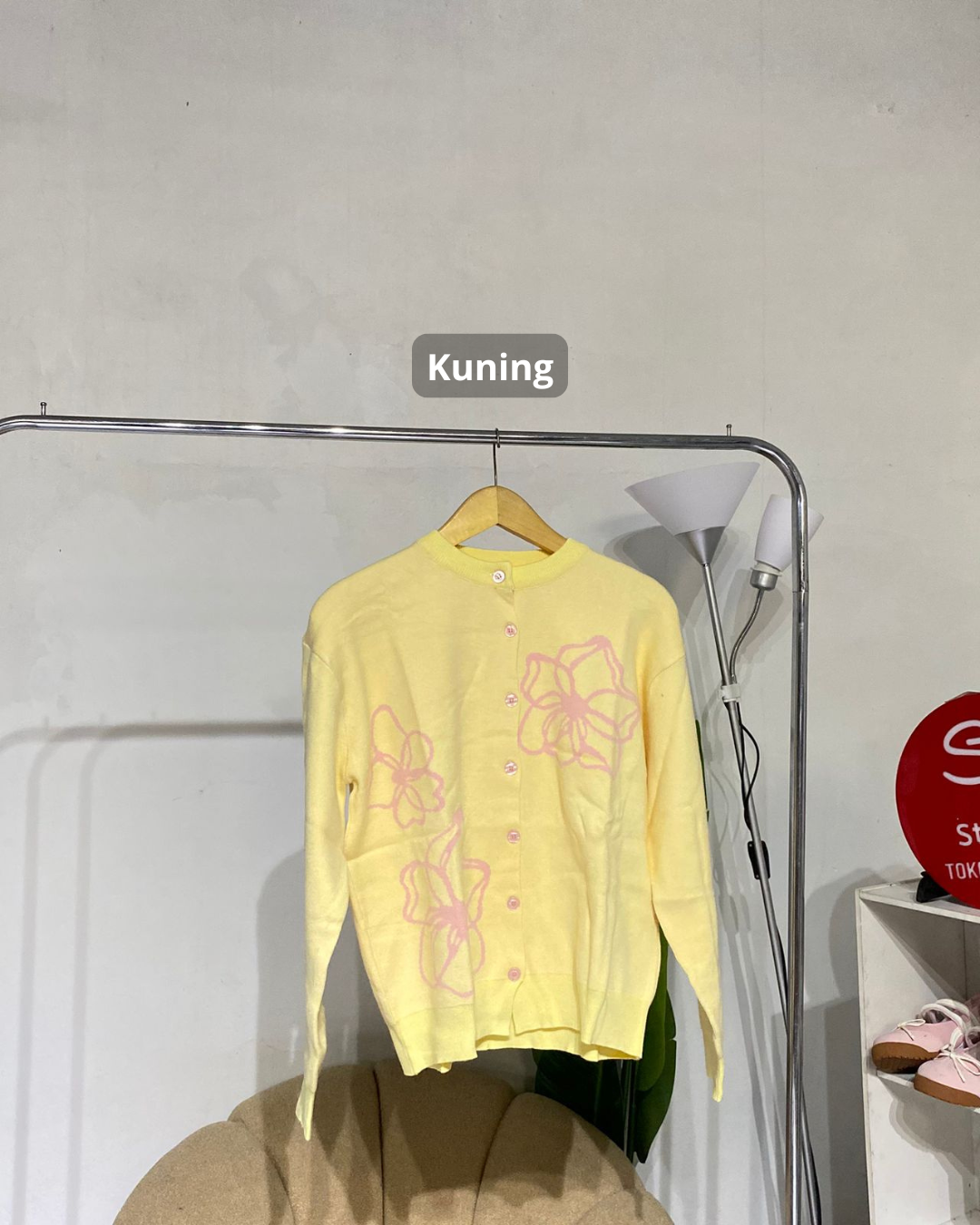 Yoona Viscose Cardigan Rajut Wanita Motif Bunga