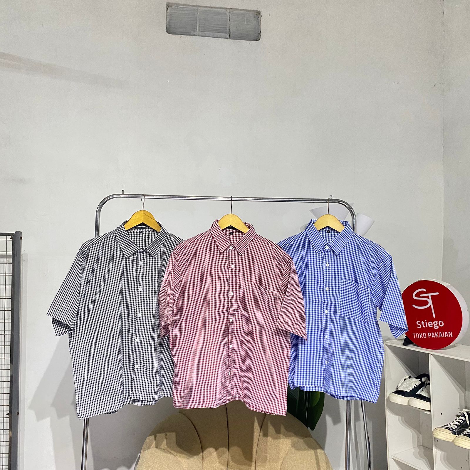 Kemeja Boxy Kotak kotak unisex | boxy shirt skena vintage club