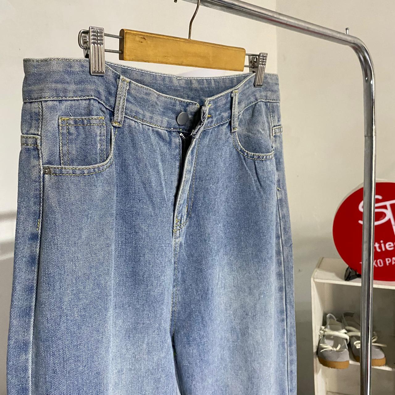 celana wanita jeans cargo blue 01