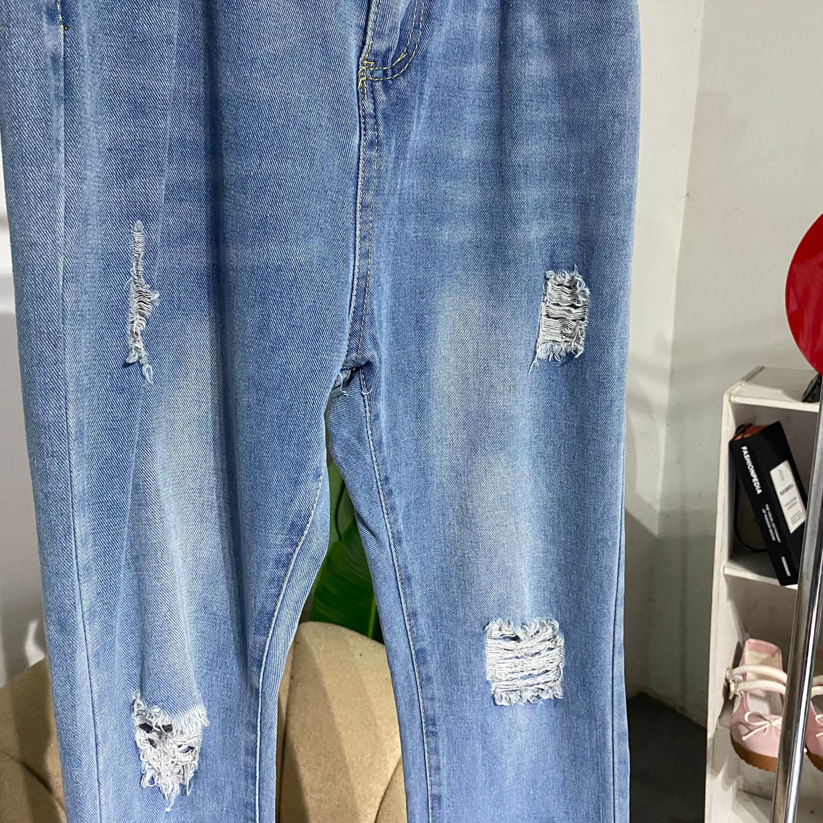 celana wanita jeans cutbray ripped 103