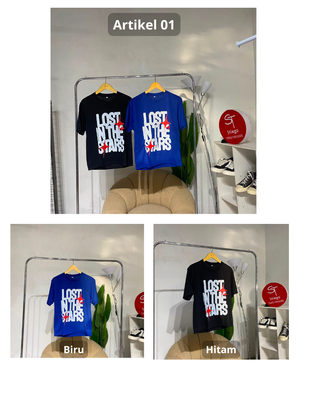Kaos pria artikel pria lengan pendek