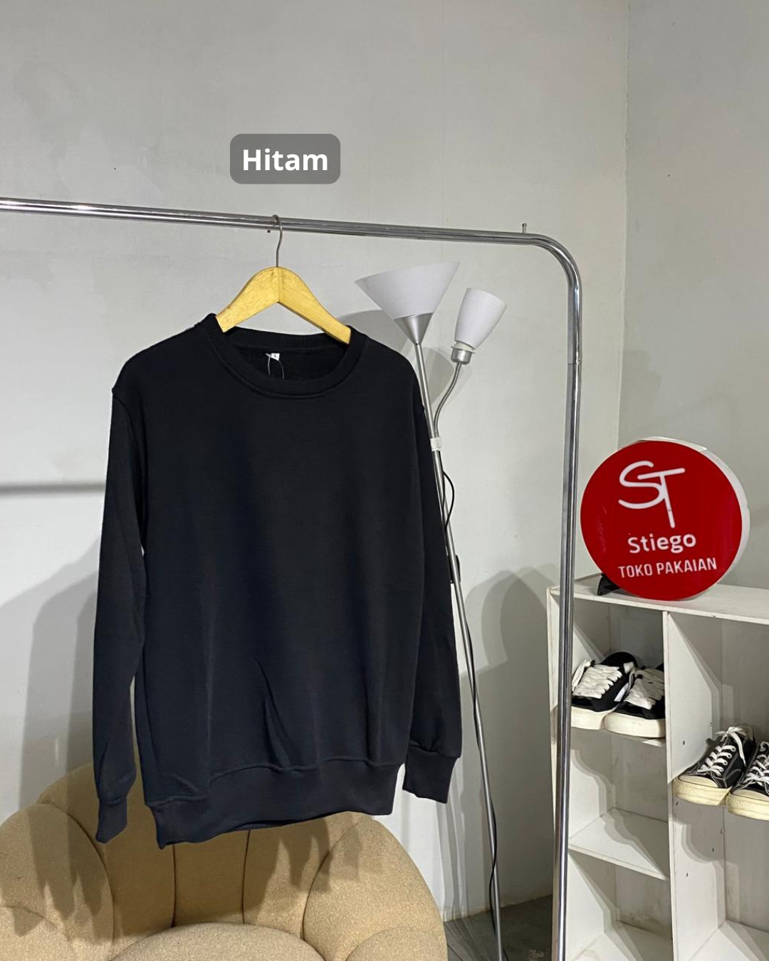 sweater crewneck polos pria