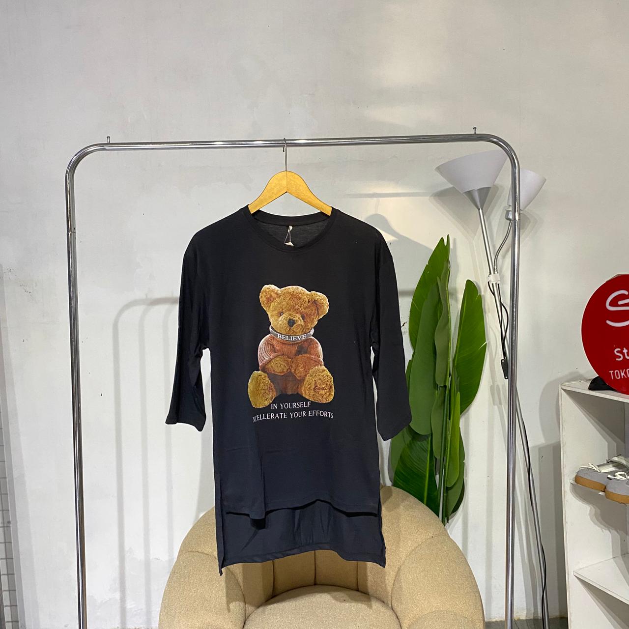 Atasan wanita kaos Beruang lengan panjang ( XL )