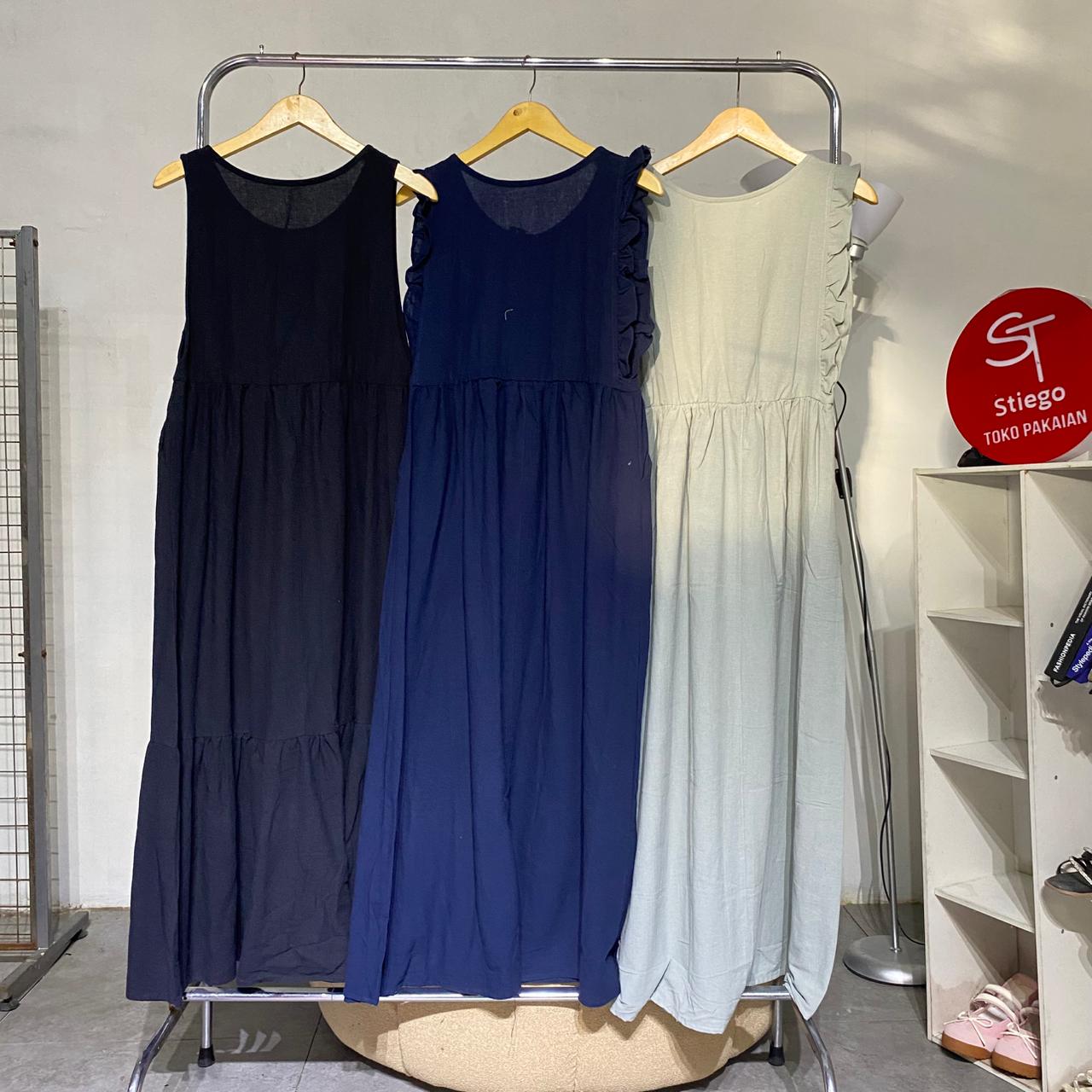 Dress wanita jumpsuit overal linen angle 02