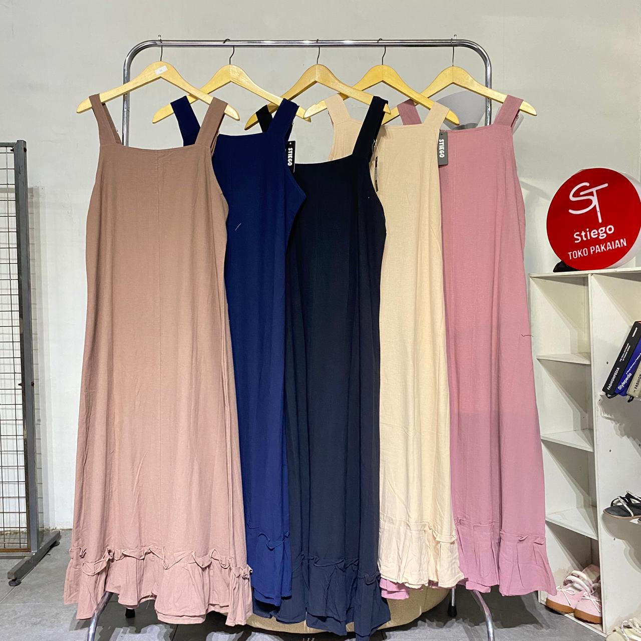 Dres wanita jumpsuit overal linen angle 07