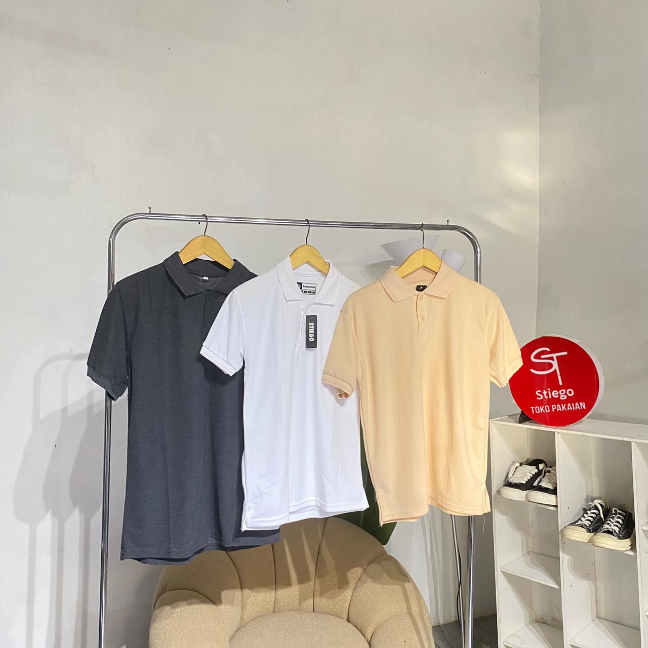 Atasan kaos polo rambidend pria lengan pendek