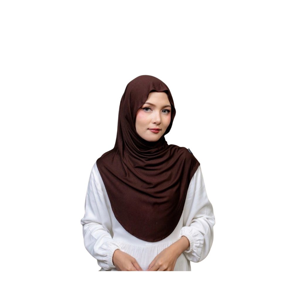 Hijab wanita kenzie  Bergo Hijab Sport Dagu Karet Tencel Lentur Stretchy