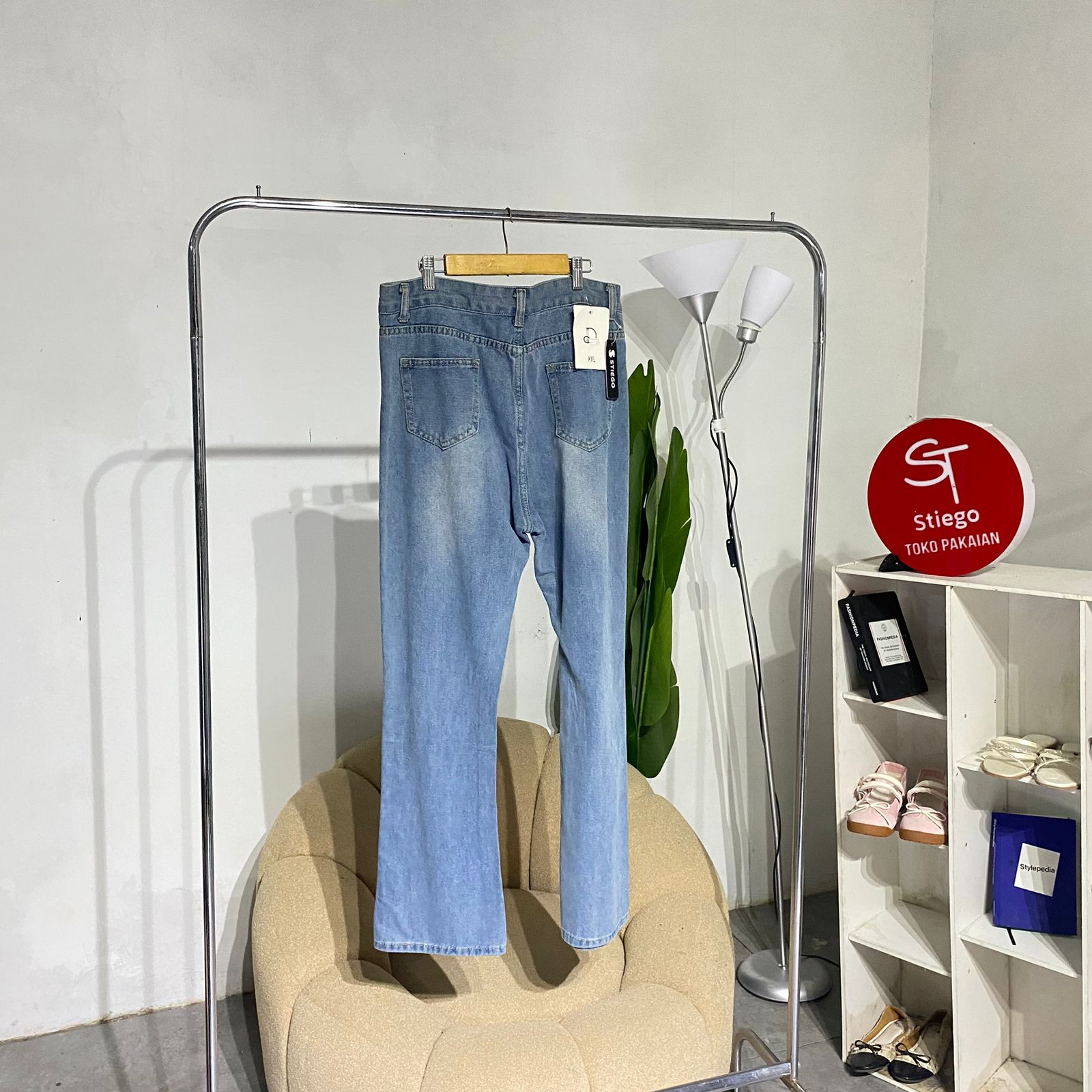 celana wanita jeans cutbray ripped 103