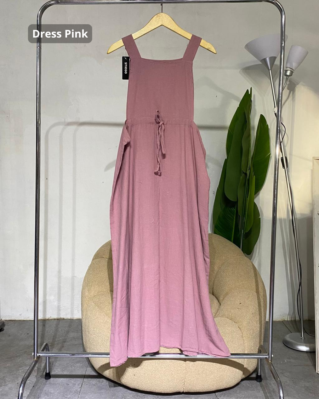 Dres wanita jumpsuit overal linen angle 04