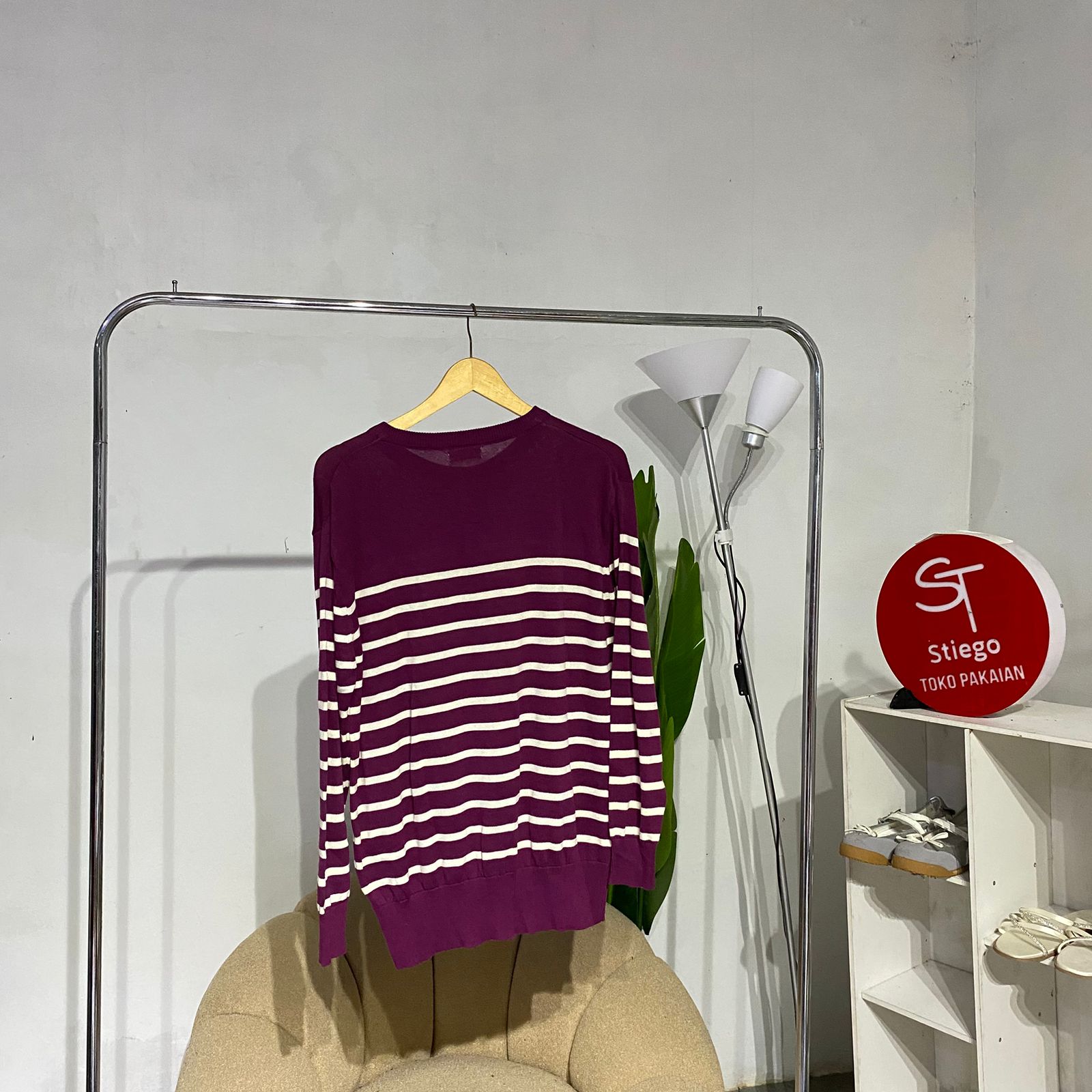 atasan manita knit cardigan salur 277.