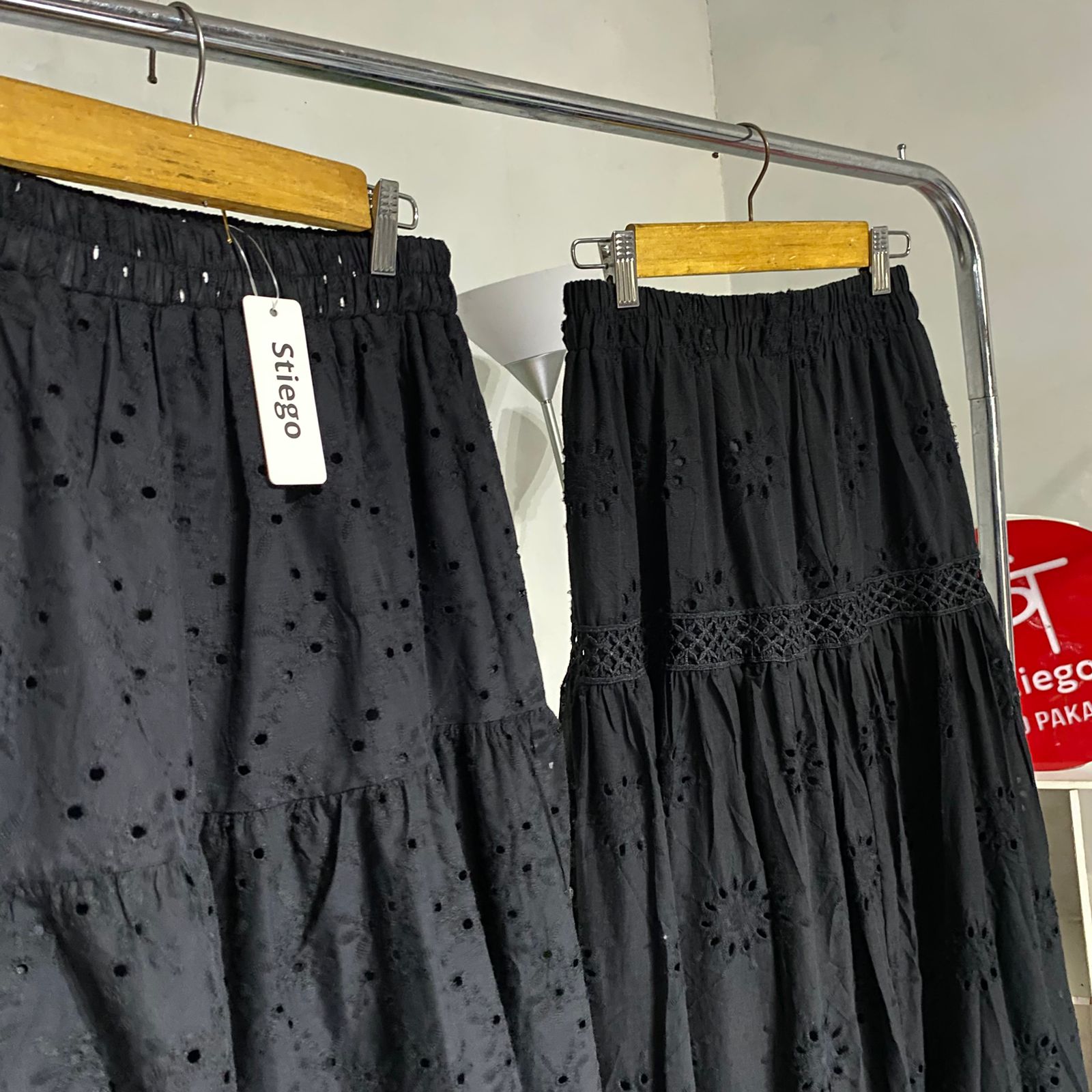 Rok wanita katun bordir  MIDI