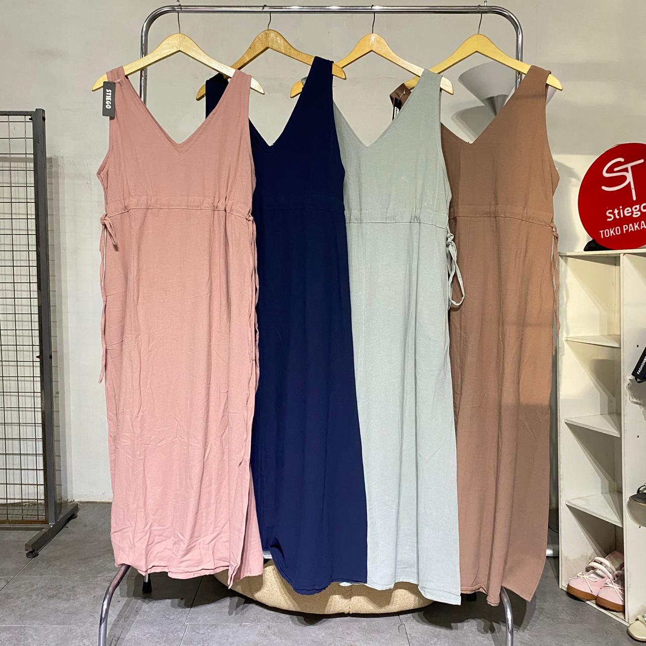Dress wanita jumpsuit overal linen angle 08